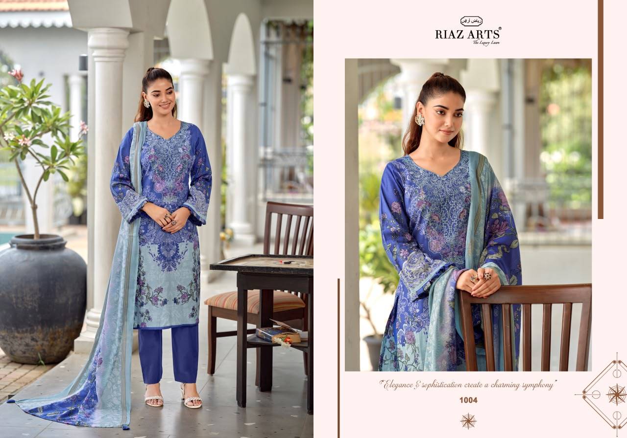 NAYRA VOL-42 By RIAZ ARTS 1001 To 1008 Series Beautiful Festive Suits Stylish Colorful Fancy Party Wear Pure Cotton Digital Print Dresses At Wholesale Price